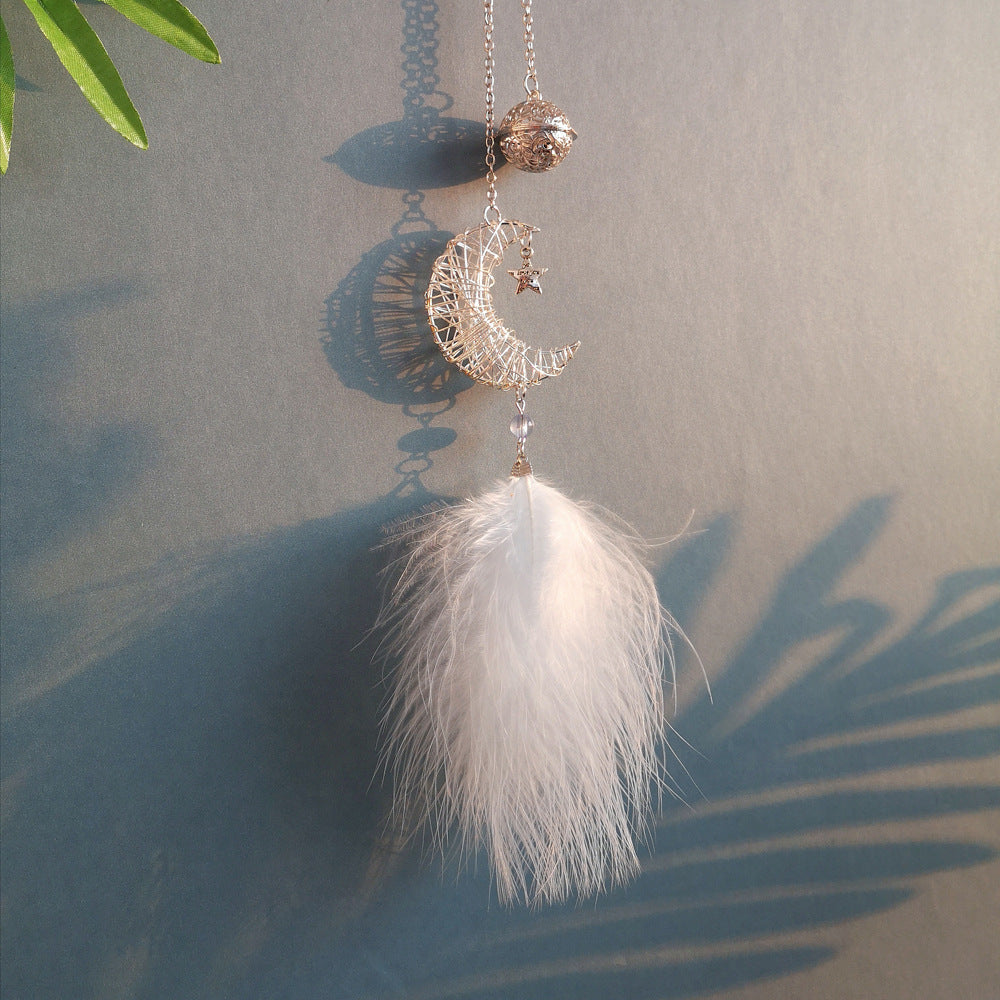 Wholesale Alloy Car Moon Feather Pendant